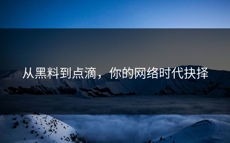 从黑料到点滴，你的网络时代抉择